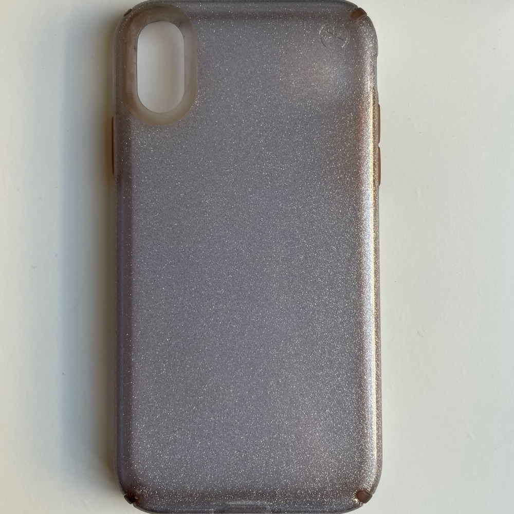 Speck iPhone XR case purple glitter